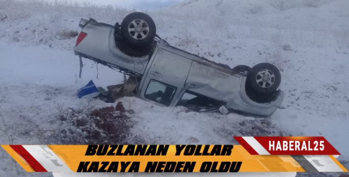 Buzlanan Yollar Kazaya Neden Oldu