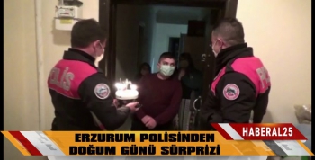 Erzurum Polisinden Doğum Günü Sürprizi