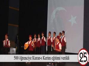 500 öğrenciye Kuran-ı Kerim eğitimi verildi