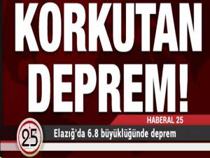 Elazığda 6.8 büyüklüğünde deprem