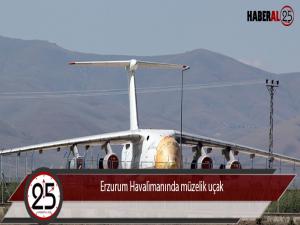 Erzurum Havalimanında müzelik uçak 
