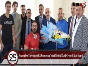 Erzurum Kent Konseyi'nden B.B. Erzurumspor Teknik Direktörü Özdileke hayırlı olsun ziyareti 
