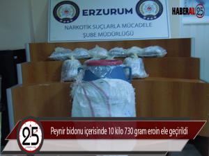 Peynir bidonu içerisinde 10 kilo 730 gram eroin ele geçirildi 