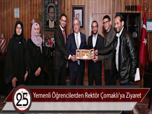  Yemenli Öğrencilerden Rektör Çomaklıya Ziyaret 