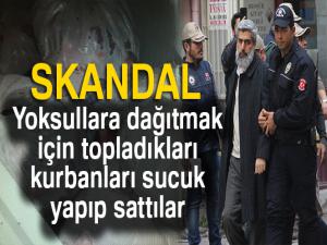 Yoksullara dağıtmak için topladıkları kurbanları sucuk yapıp sattılar