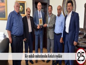  Köy mahalle muhtarlarından Korkut'a teşekkür