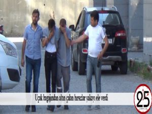   Uçak bagajından altın çalan hırsızlar yakayı ele verdi