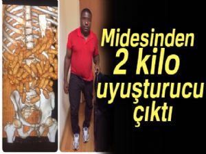 Midesinden 2 kilo uyuşturucu çıktı