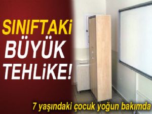 Minik öğrenci 2 metrelik dolabın altında kaldı