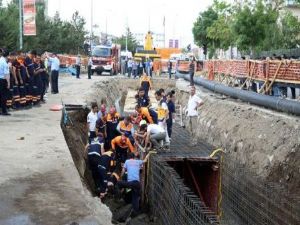 Erzurum'da kanalizasyon inşaatında göçük: 3 yaralı