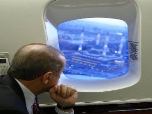 Erdoğan Beştepe Millet Camii'ni havadan inceledi