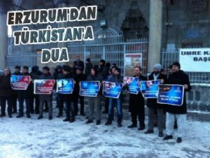 Erzurum'da Doğu Türkistan için dua 