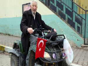 107 yaşında ATV ile gençlere taş çıkartıyor