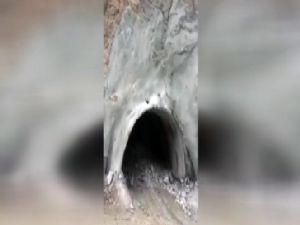 Yusufeli Barajı inşaatında tünelin çökme anı kamerada