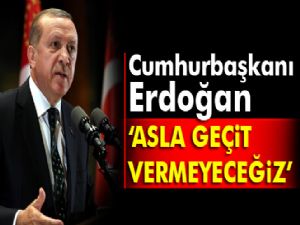 Cumhurbaşkanı Erdoğan: Asla geçit vermeyeceğiz
