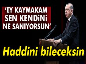 Erdoğan: Ey Kaymakam sen kendini ne sanıyorsun