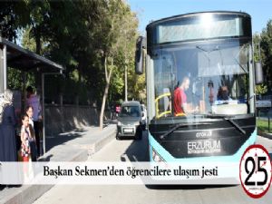  Başkan Sekmen'den öğrencilere ulaşım jesti