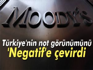 Moody's Türkiye'nin not görünümünü 'Negatif'e çevirdi