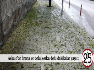  Aşkale'de fırtına ve dolu korku dolu dakikalar yaşattı