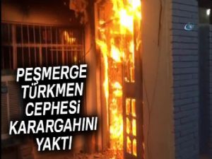 Kerkük'te Türkmen Cephesi karargahı yakıldı