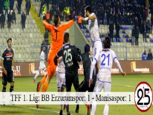 TFF 1. Lig: BB Erzurumspor: 1 - Manisaspor: 1 