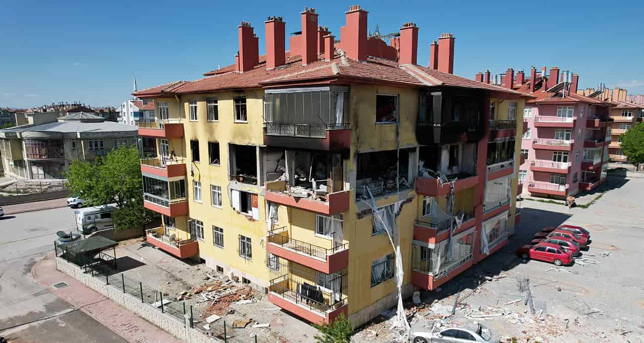 Doğalgaz patlamasının şiddeti gündüz ortaya çıktı
