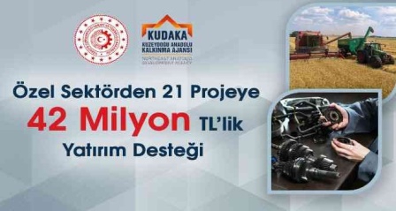 KUDAKA'dan özel sektöre 42 milyon TL yatırım desteği