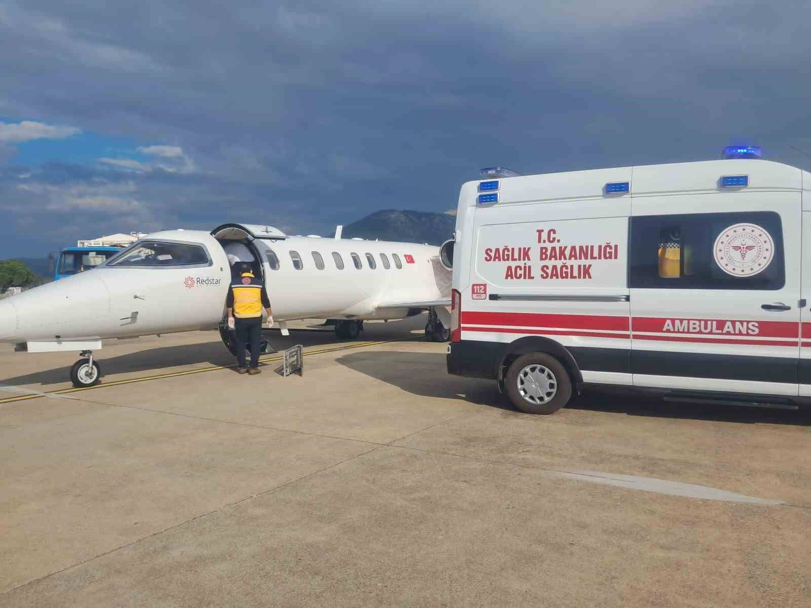 Soba yakarken kendini yakan işçi ambulans uçakla Kocaeli’ye sevk edildi